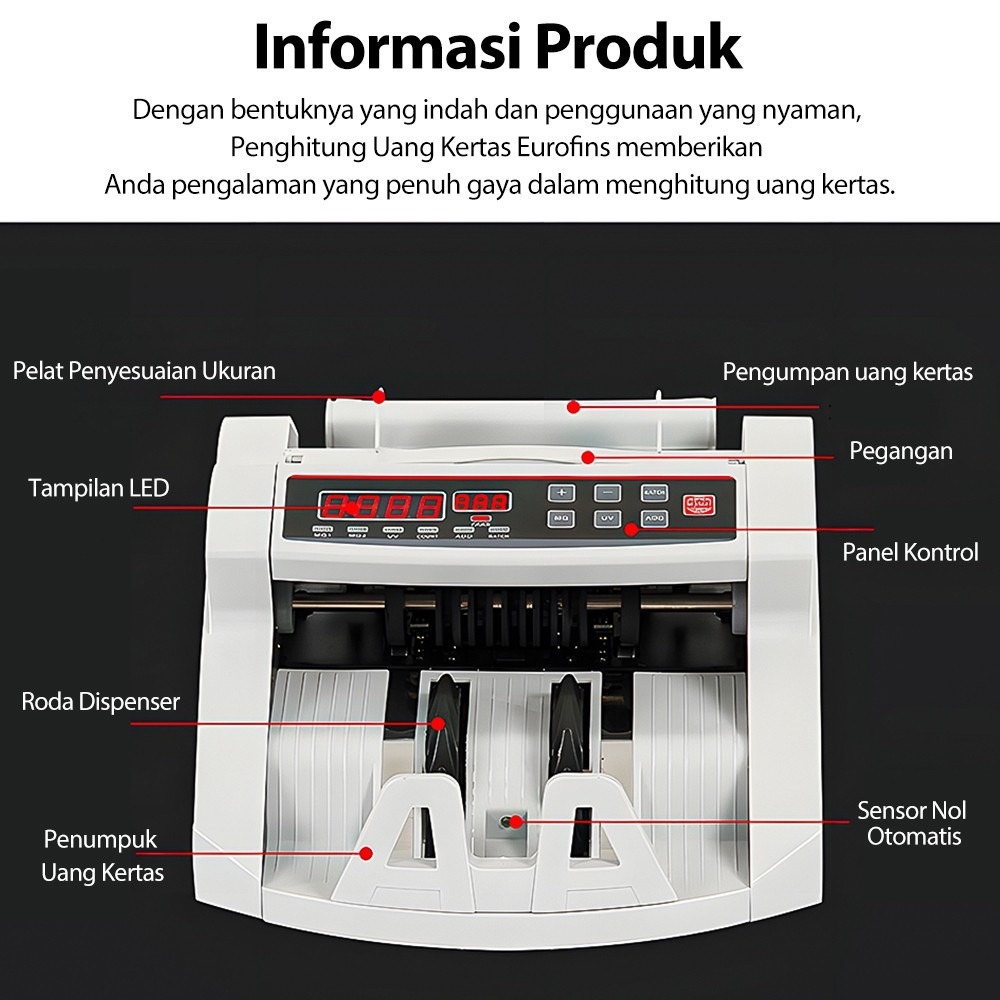 Alat Hitung Uang Money Counter Mesin Penghitung Mata Uang Asing UVMG Mesin Penghitung Mata Uang Mult