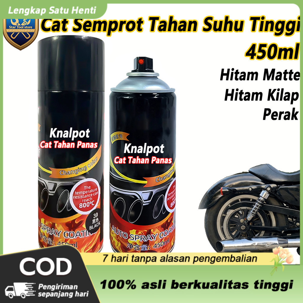 450ML Tahan Suhu Tinggi 800°C  Cat Knalpot Anti Panas Hi Temp Untuk Mesin Knalpot Kompor