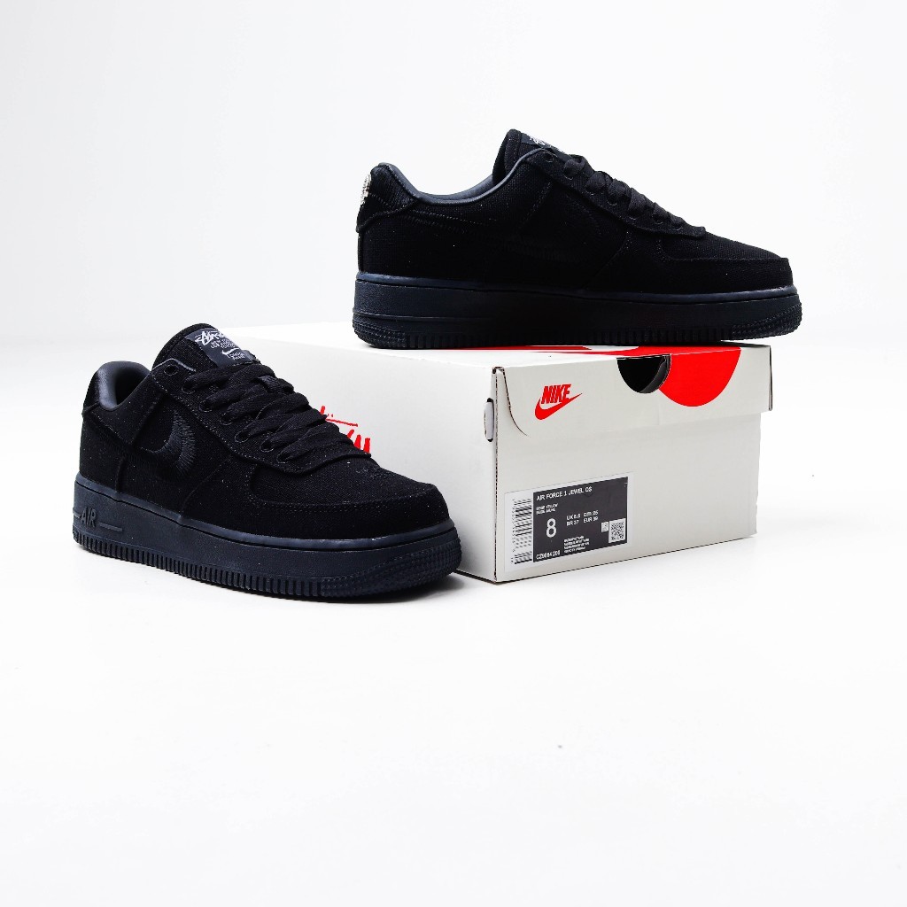 Sepatu  Air Force 1 Low X Stussy Fossil Stone Black