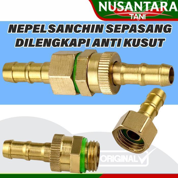 Nepel Sanchin Male Female Sepasang dilengkapi Swivel anti kusut ke selang 8.3mm Full Kuningan