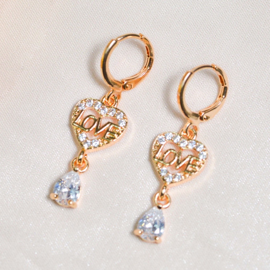 FIRAVA Anting Love Anting Anting Bt21 Giwang Wanita  Wanita Murah Emas Muda Dewasa D197