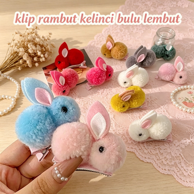 Jepit rambut anak perempuan yang lucu, hiasan jepit rambut kelinci
