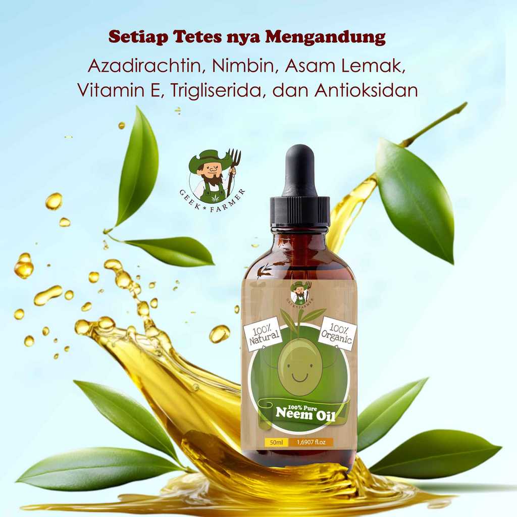 Promo Murah Geek Farmer - Neem Oil 50ml Pure 100% Minyak Biji Nimba Terlaris