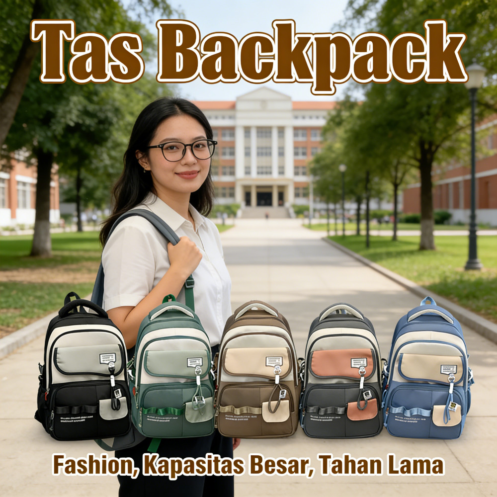 Tas Anak SMP Wanita Sekolah Tas Ransel Tas Besar Wanita Perempuan Fashion