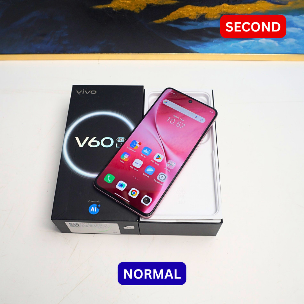 VIVO V60 LITE 8/256 GB (5G) HP SECOND ORIGINAL SINAR MUTIARA CELL