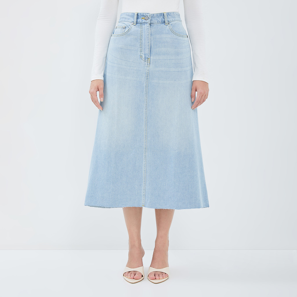 DUST Rok Crop Unfinished Denim Sabai Light Blue (D.21156)