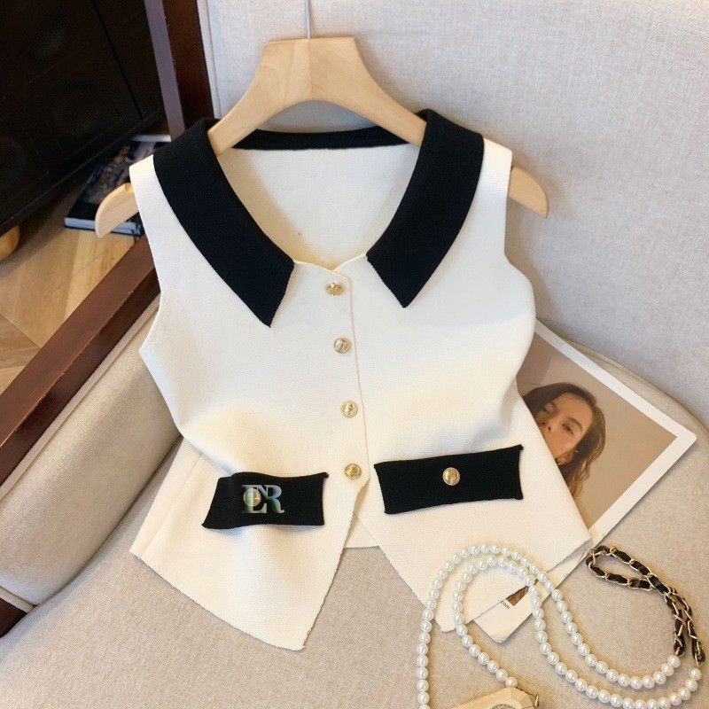 Vest Rompi Outer Atasan Wanita Bahan Rajut Premium Full Kancing Dengan Kerah dan Saku Variasi Tanpa 