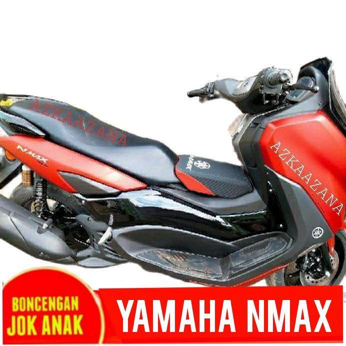 Promo Boncengan sandaran jok depan motor anak NEW NMAX - HITAM POLOS - LOGO NMAX, NMAX Terlaris