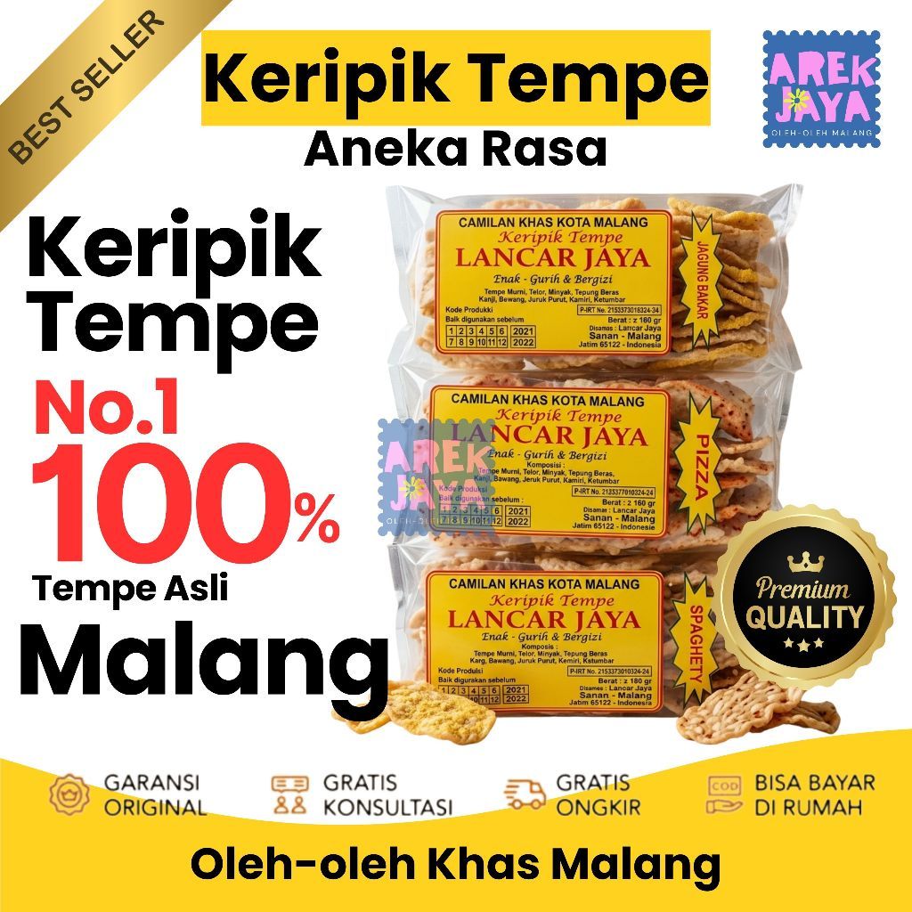 Keripik Tempe Aneka Rasa Asli Malang Premium Oleh-oleh Khas Malang Kripik Tempe Lancar Jaya
