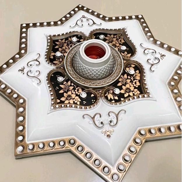 FITTING LAMPU PLAFON /FITING LAMPU TEMPEL PLAFON /FITING HIAS PLAFON PVC/FITING LAMPU ORNAMEN 30CM H