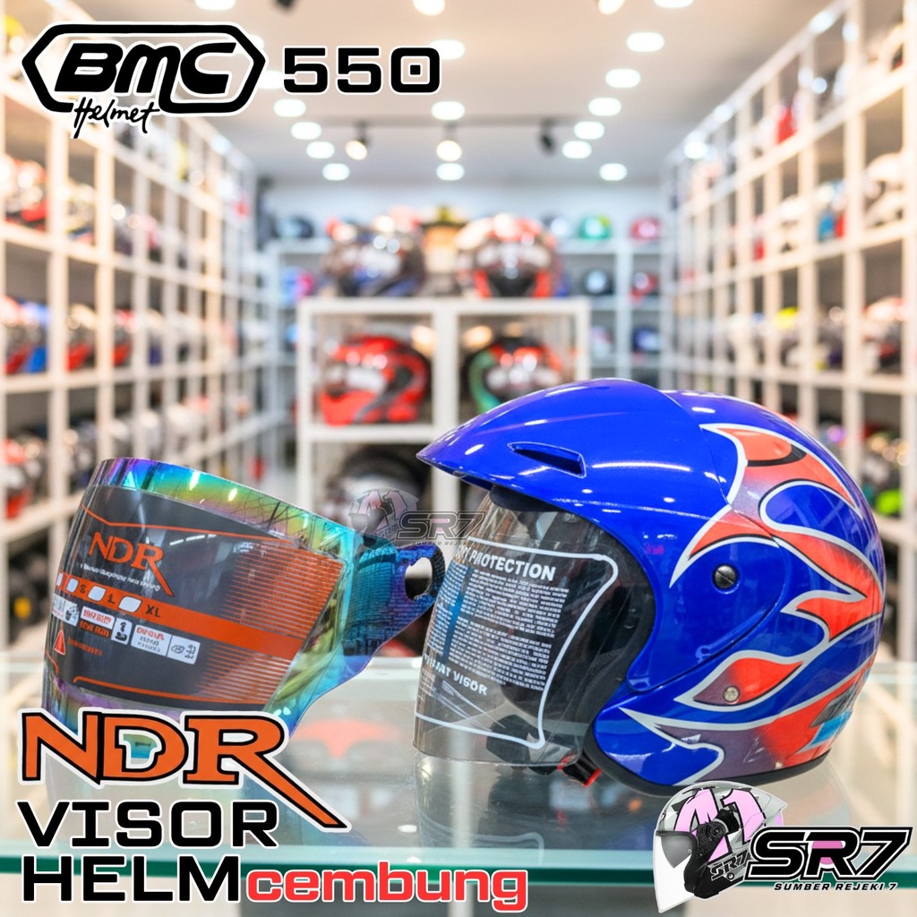 Kaca helm visor BMC 550 by NDR iridium murah tinggal pasang NDR1
