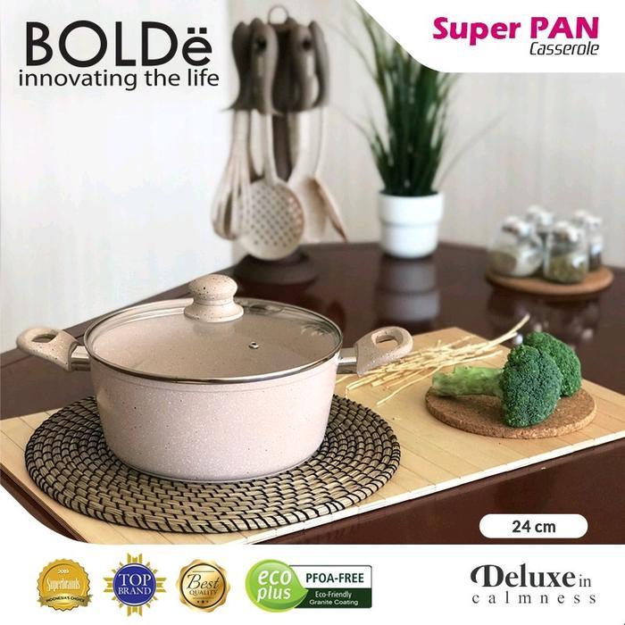 panci caserole bolde beige 24 cm + tutup kaca