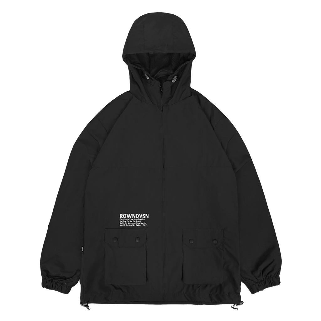 Rown Division Windbreaker Jacket || Gorva Black Jaket Parasut