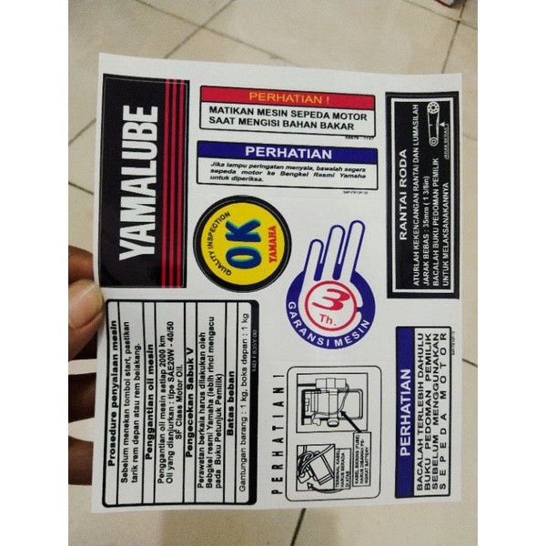Stiker pelengkap Yamaha f1zr fiz r force 1 Vega poswan produk berkualitas sperti original