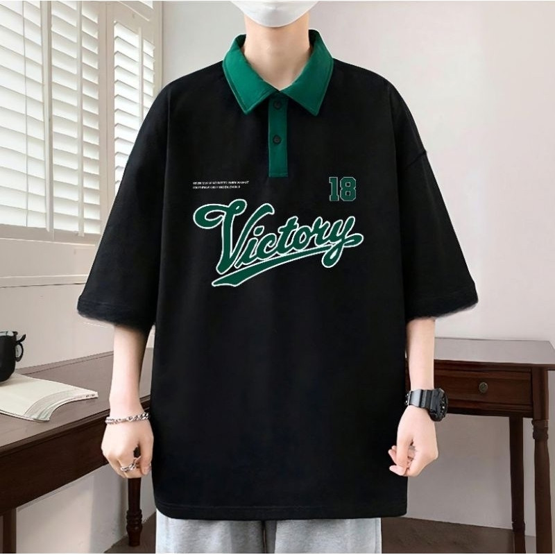 . Kaos Polo Kerah Big Size "VICTORY" Kaos Polo Premium 24s Bahan Adem 6XL 5XL 4XL 3XL Kaos Kerah Jum