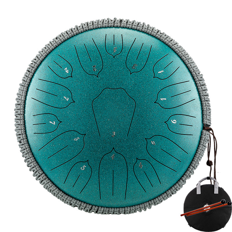 Hluru 13 In 15 Notes Steel Tongue Drum Tank Drum Glucophone Key D Hanpan Meditation