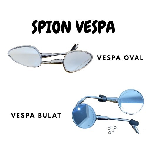 Spion Vespa Sprint Oval Dan Bulat NPS Chrome Piaggio