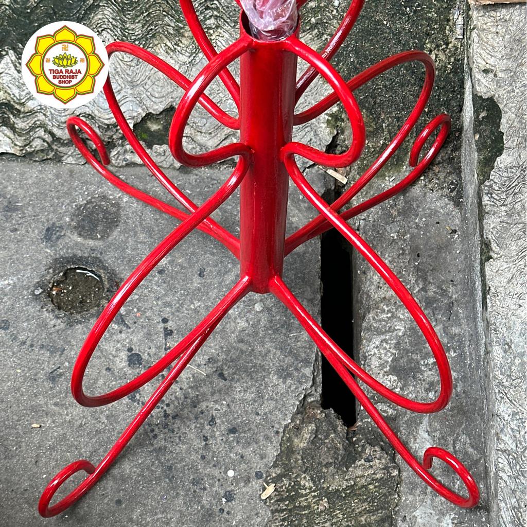 Hio Kaki Naga Besi Tebal Warna Merah / Tatakan Untuk Hio Naga Jumbo