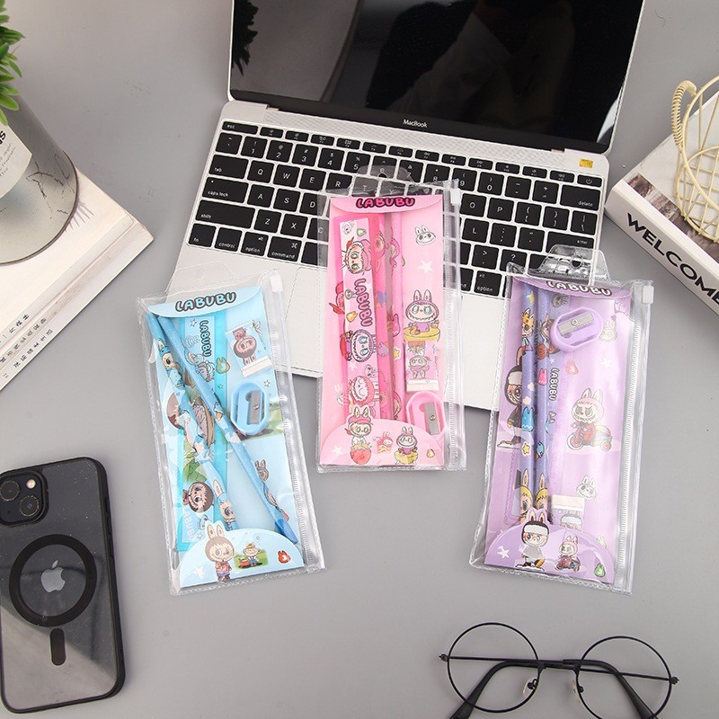 {Labubu} Set Alat Tulis Mini Super Lengkap Lucu dan Unik Karakter Labubu Bahan Premium by Kakabicam