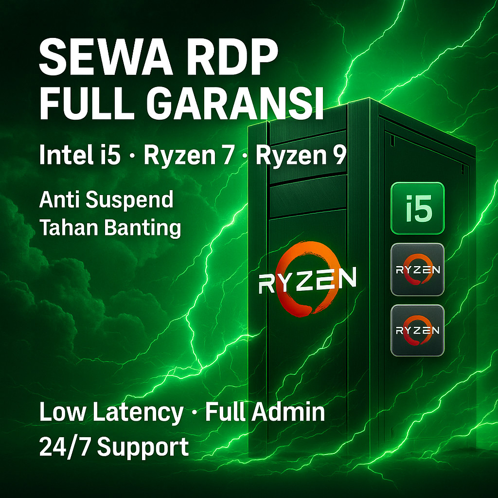 RDP Premium Bulanan Anti Suspend Bisa Perpanjang – Full Admin, Garansi
