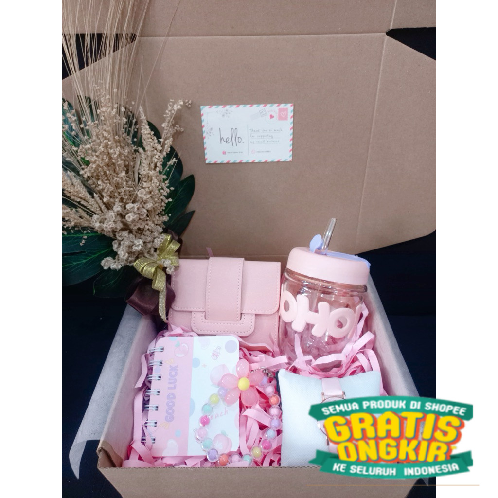 Pink Gift Set Hampers | Graduation and Birthday Gift Set | Kado Hampers Pink / Bingkisan Elegan Kelu