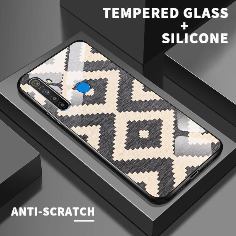 Hard Case Glass Kaca For Realme 5 5i 5s 3 3i Pro 6i 7 7i 8 5G 8s 8i 12 Lite 2 Q Q3 Q3i U1 V13 Siliko
