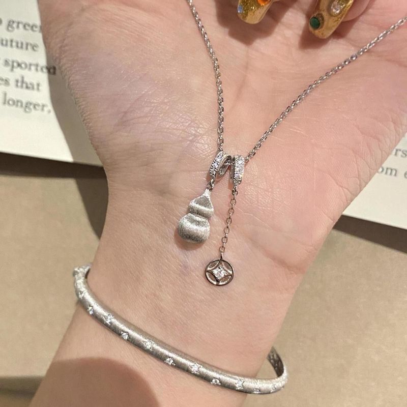 [COD] S925 Sterling Silver Gourd Pendant Kalung Rantai Klavik Minimal