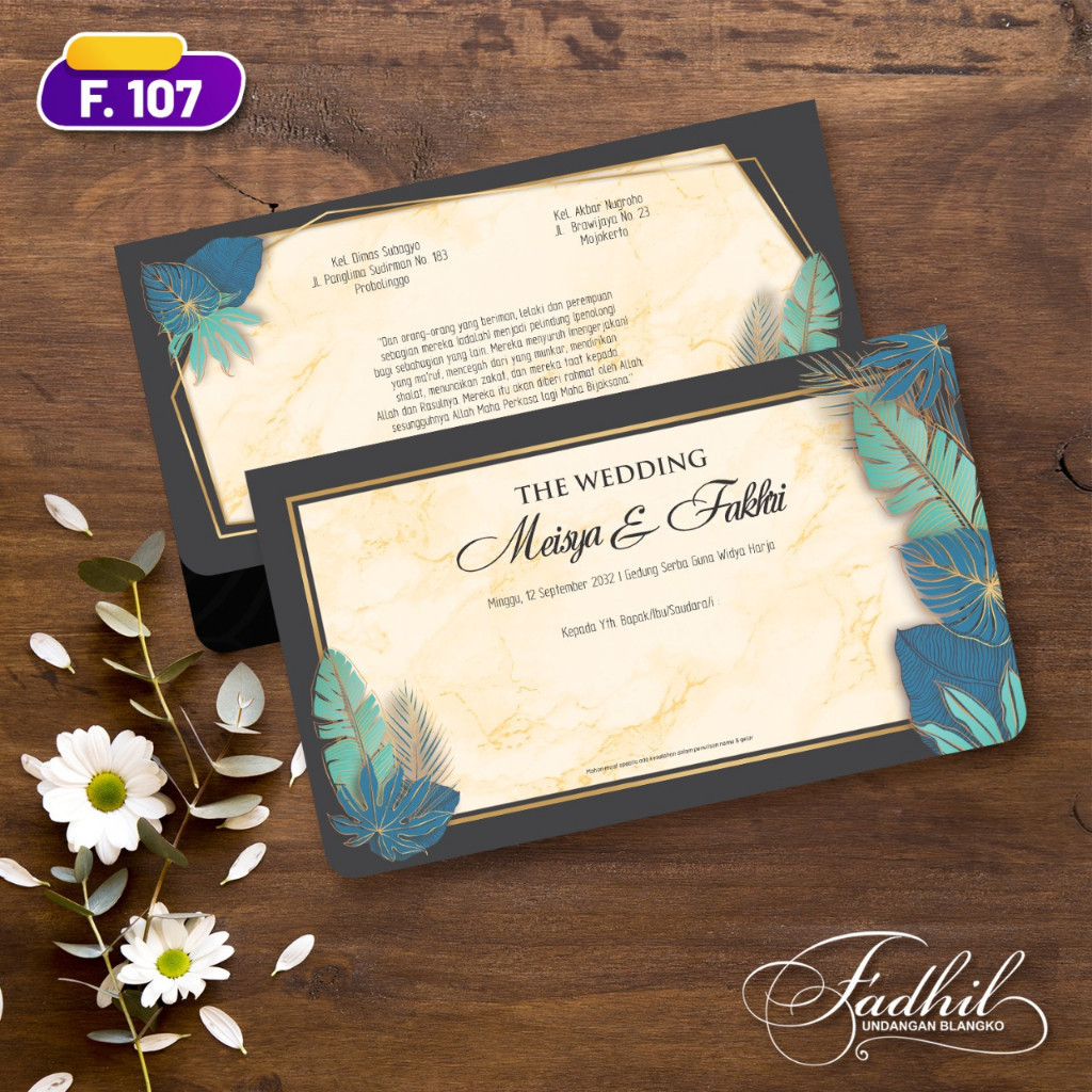 Blangko Undangan  FADHIL 107  Paper Wedding