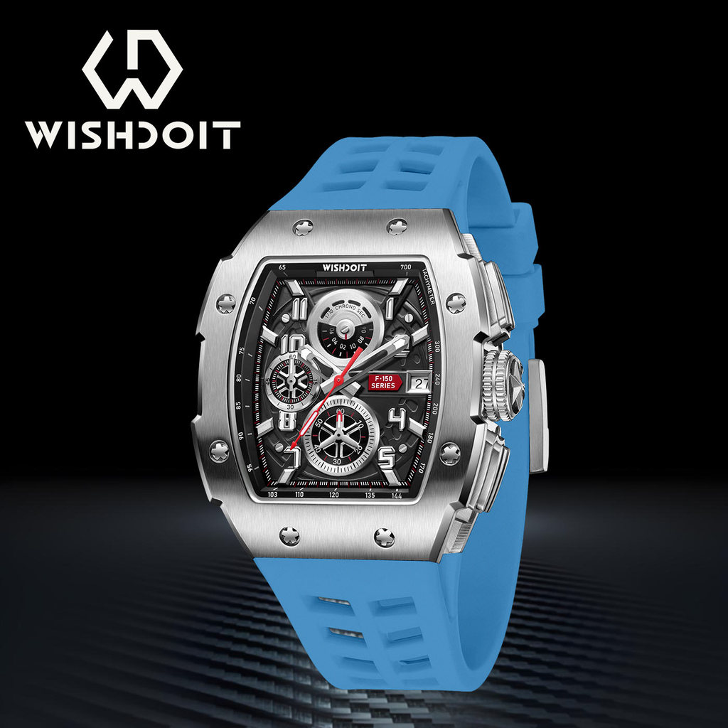 Jam Tangan Original Pria WISHDOIT NH35 Men's Chronograph Luxury Tonneau Design Features with Calenda