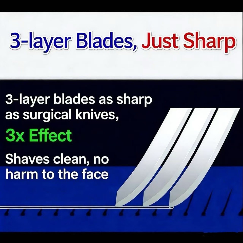 24 PCS Fusion 3 Blades Refills Stainless Steel Blade Sharp 3 Layer Safety Razor For Mach 3 Manual Ra