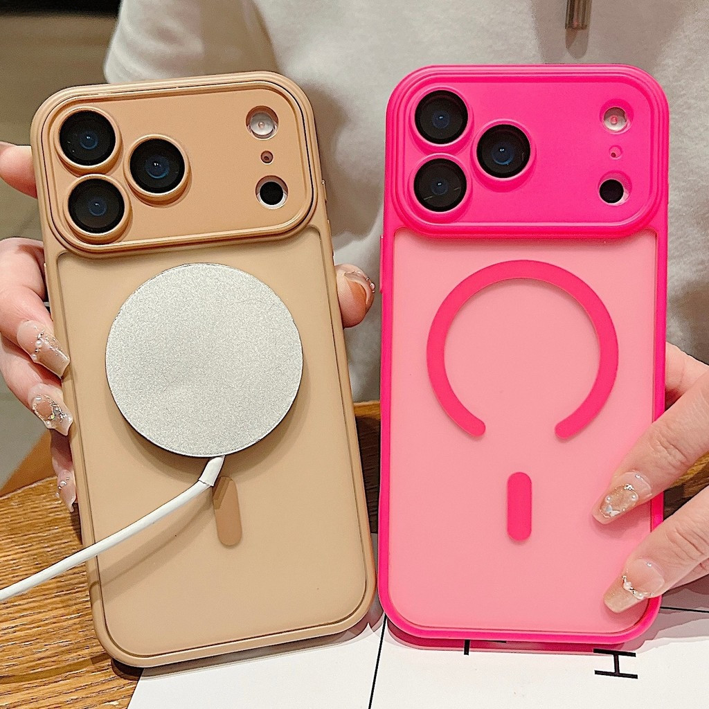 Rose Red Frosted Magnetic Phone Case IPhone 16 15 14 13 12 11 Pro Max Frosted Acrylic Full Coverage 