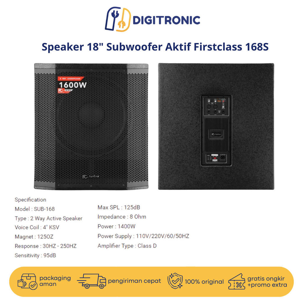 Speaker 18" Subwoofer Aktif Firstclass 168S