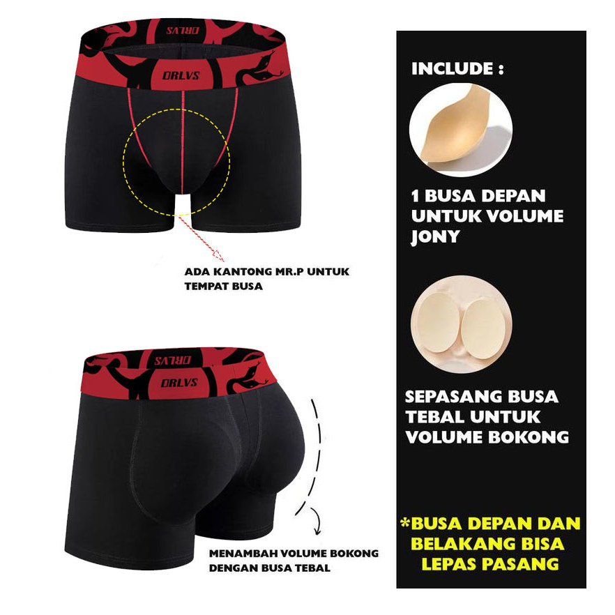 ORLVS Boxer Pria Busa Depan Belakang