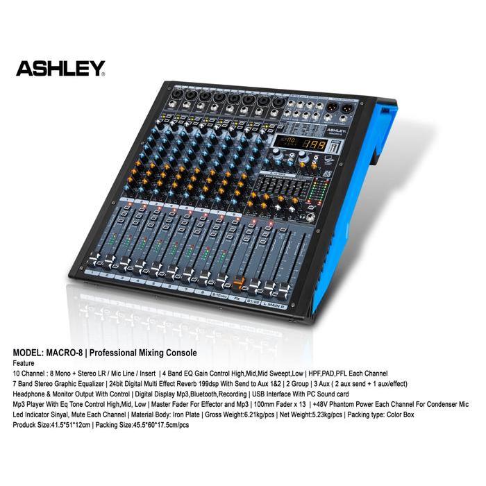 MIXER AUDIO ASHLEY MACRO8 MACRO 8 ORIGINAL