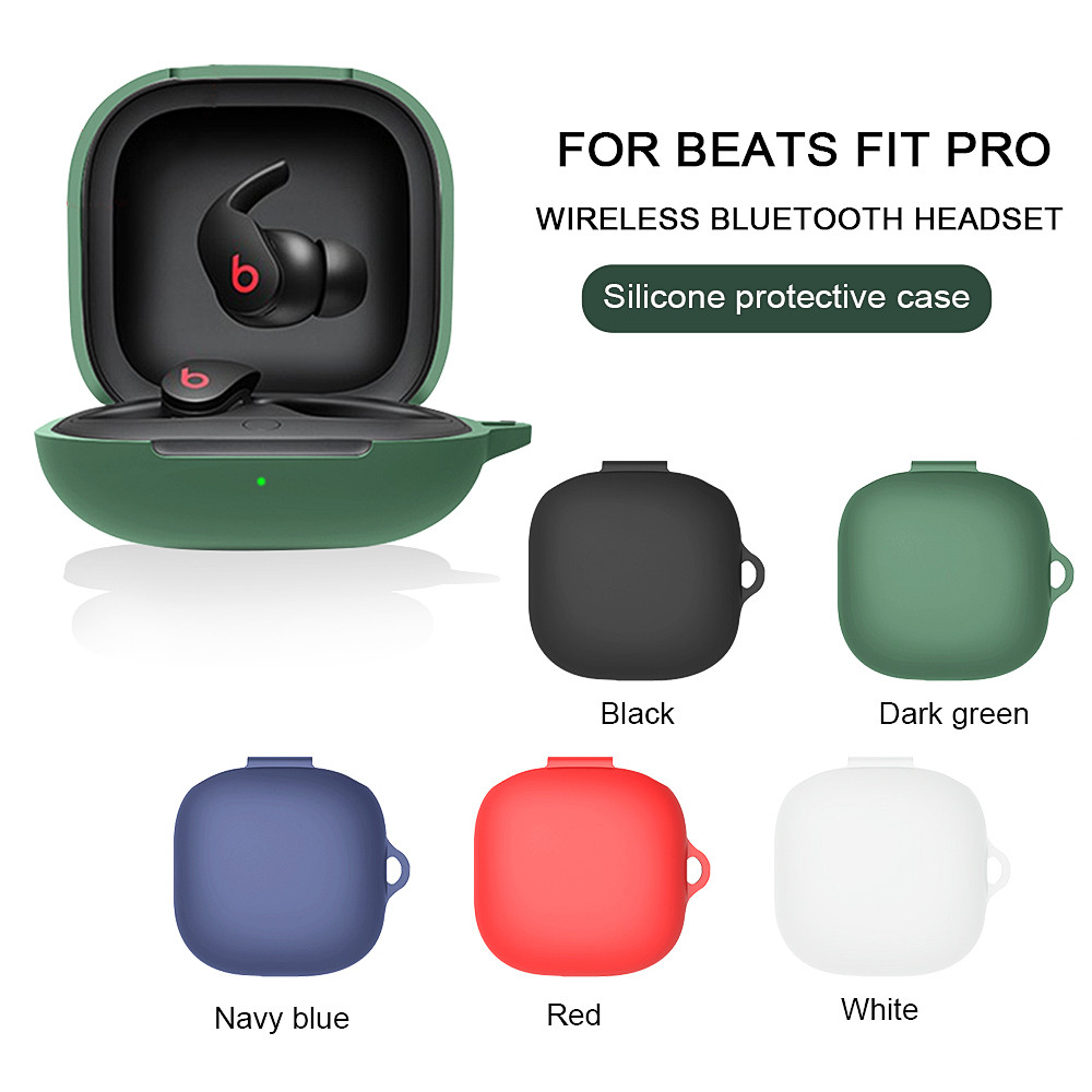 Cover for Beats Fit Pro Case Soft Silicone Protector Earbuds Case Skin Cover for Men with Keychain f
