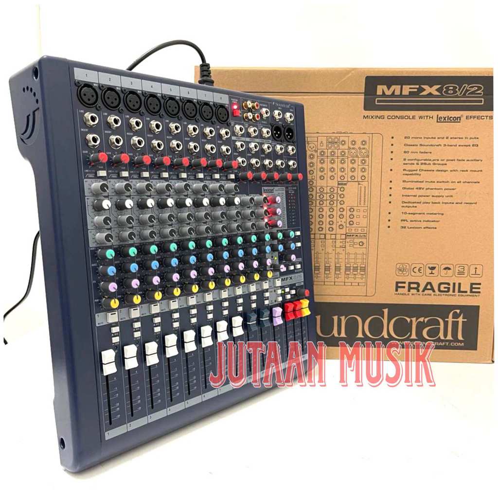 Mixer Audio Soundcraft MFX 8/2 8Channel Mixer Soundcraft Mfx8 Mixing 8 Mfx 8 ( Bisa COD )