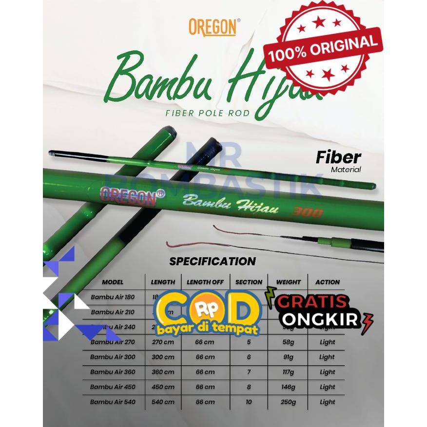 Joran Tegek Oregon Bambu Hijau - 180 -bomb