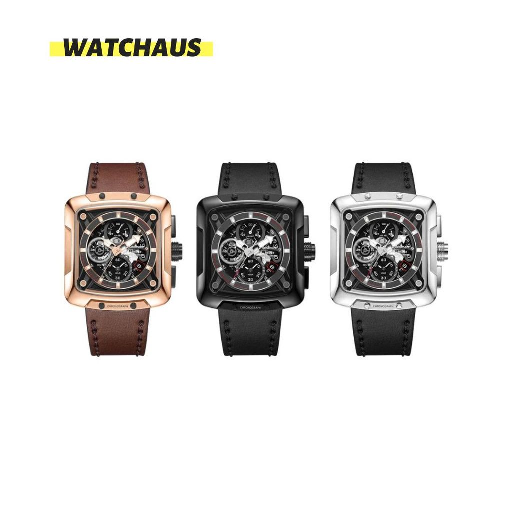 JAM TANGAN PRIA ALEXANDRE CHRISTIE AC 3030 AC3030 GCL ANALOG LEATHER STRAP