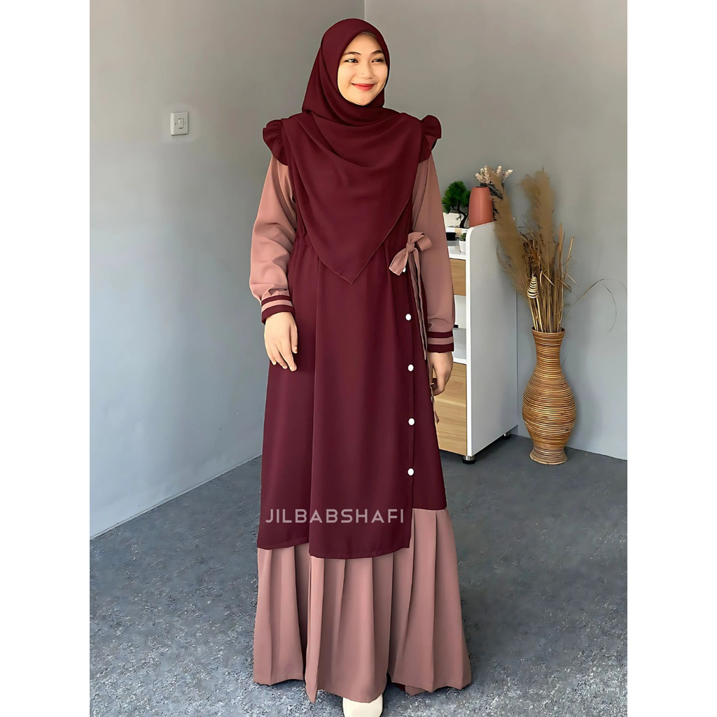 Gamis Ayana Kombinasi Dress Korean Jilbabshafi