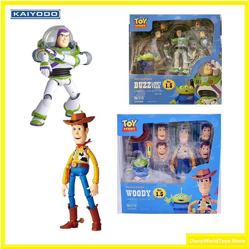 100% Original KAIYODO Revoltech Toy Story BUZZ LIGHTYEAR&Sherif Woody Ver.1.5 In Stock Anime Action 