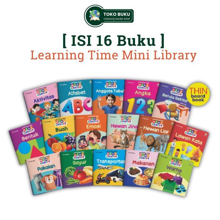 (Isi 16 Buku) Learning Time Mini Library - Buku Anak 0+ - Buku Balita Full Color - Ziyadbooks stimul