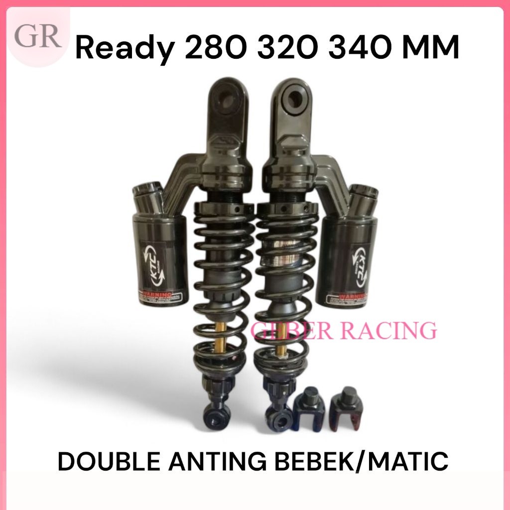 NEW DOUBLE SHOCK ~ SHOCKBREAKER COPY KTC RACING MODEL EXTREME DOUBLE TABUNG ATAS UK 280MM -320MM -34