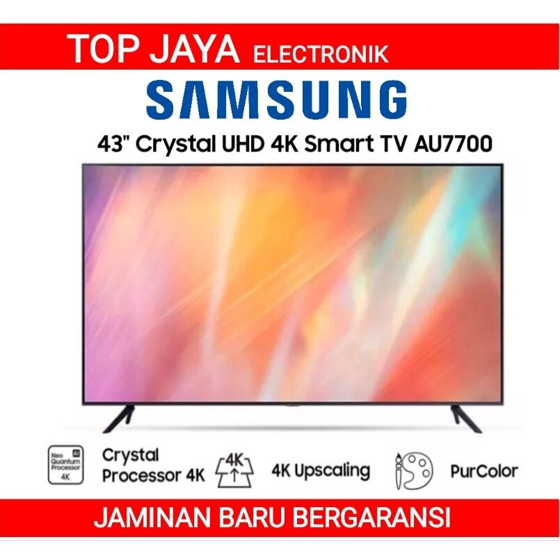 LED TV SAMSUNG 43 INCH SMART DIGITAL/SAMSUNG SMART TV 43 INCH 43AU7002 BARU BERGARANSI RESMI