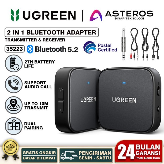 Ugreen 35223 Bluetooth  5.2 Transmitter Receiver - Receiver Ugreen Bluetooth 5.2 RX TX ORIGINAL