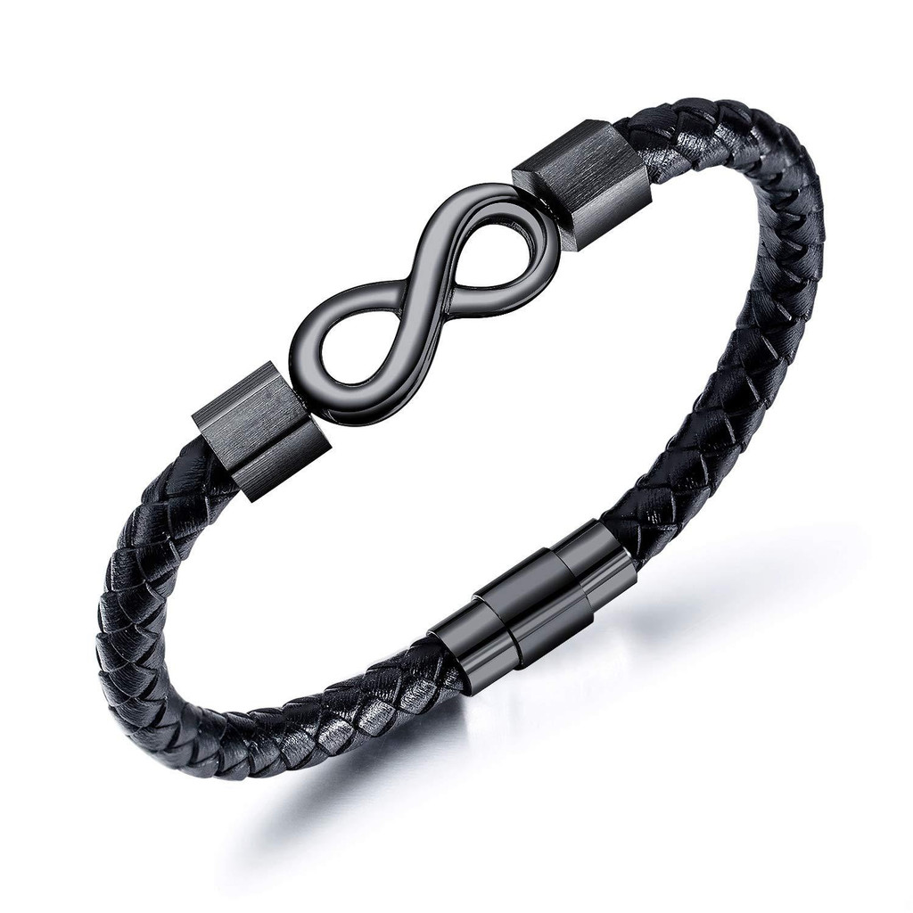 Tali bundar dengan pengait magnetik8Gelang kulit pria