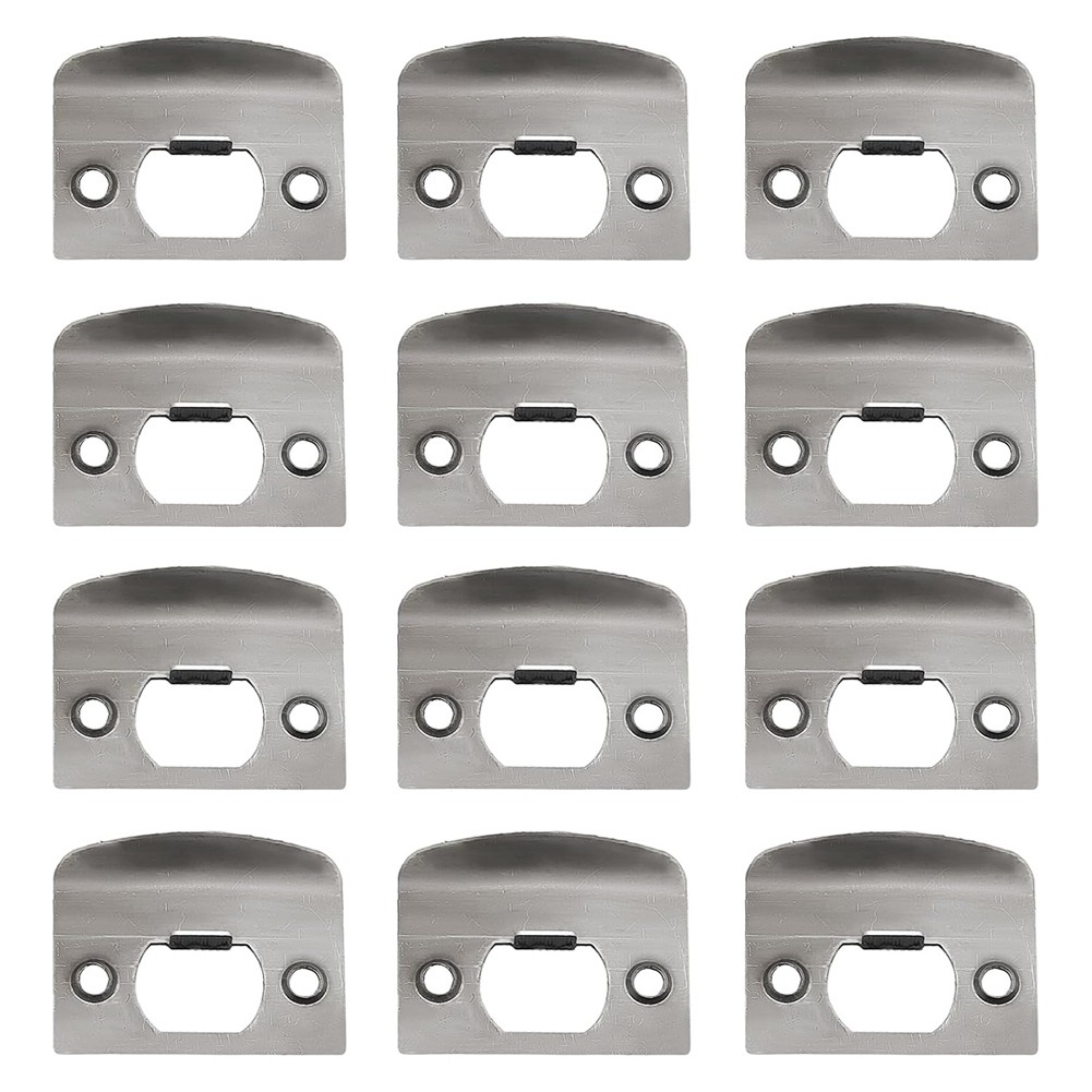 12 PCS Door Strike Plate, Black Deadbolt Strike Plate, Stainless Steel Deadbolt Covers Door Reinforc