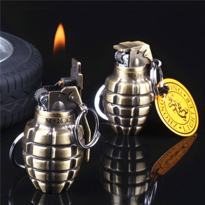 Vapa Zipp, , ,Lighter Korek Api Gas Unik Mini Roda Api Model Granat Nanas Gold