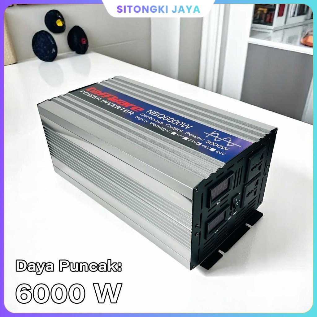 TAFFWARE Power Inverter Mobil Pure Sine Wave DC 48V to AC 220V 6000W - NBQ6000W