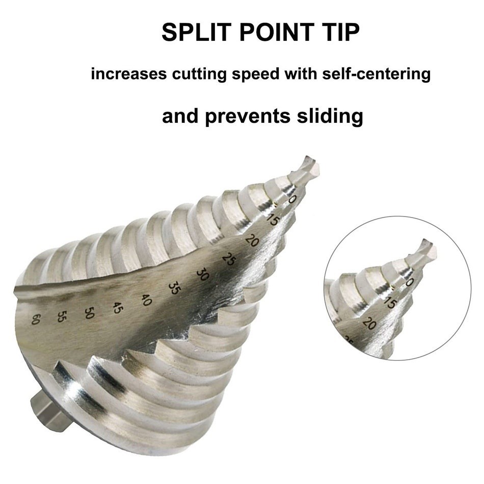 Mata Bor Pagoda 6-60mm SP / Step Dril Drill Spiral / Kerucut Cone Besi Kayu Plastik