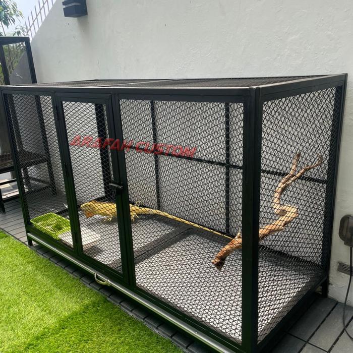 Kandang Reptil Iguana Kura Kura Sulcata Adabra Besi Kotak Besar